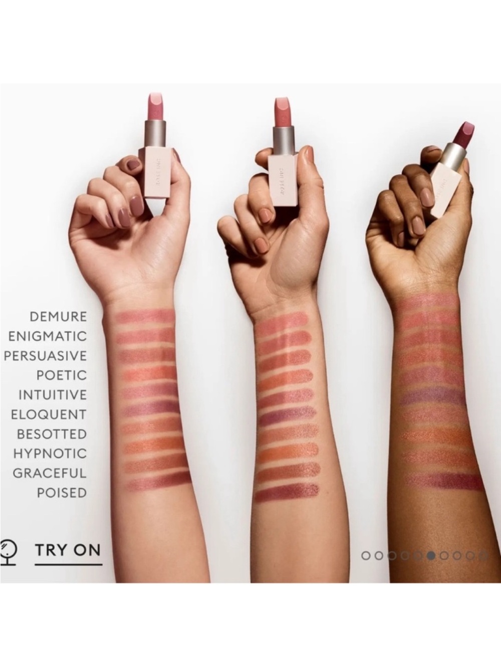 FREE w/purchase Rose Inc Satin Lip Colour Rich Refillable Lipstick in Besotted - Picture 3 of 8